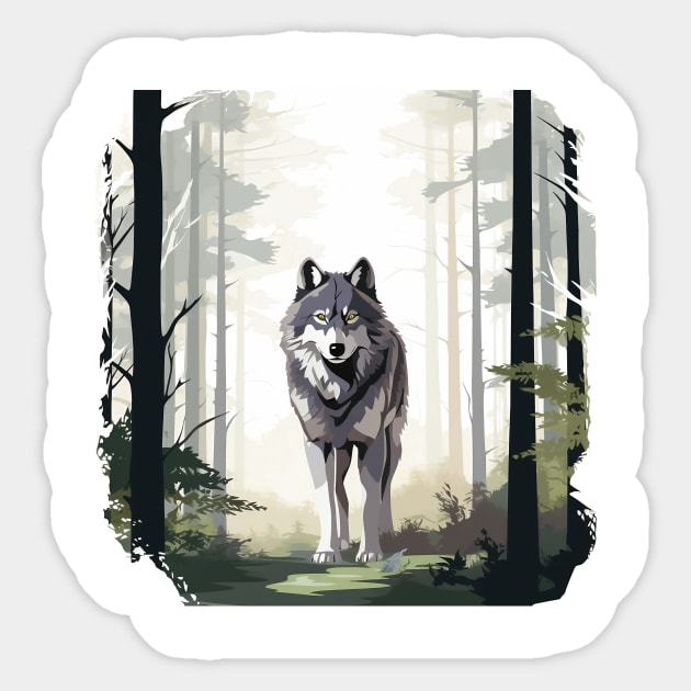 Watercolor Wolf Sticker by zooleisurelife